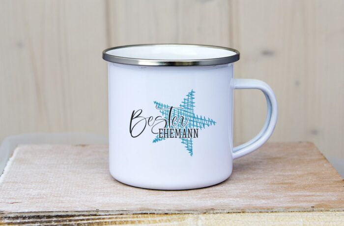 Emaille_Tasse_Bester_Ehemann_Stern