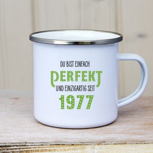 Emaille_Tasse_Du_bist_einfach_perfekt_seit