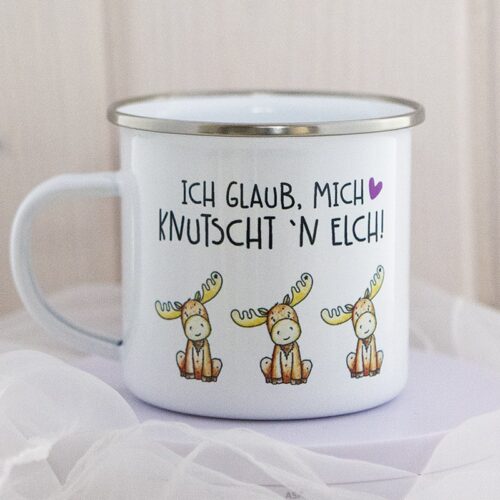 Emaille Tasse Elch