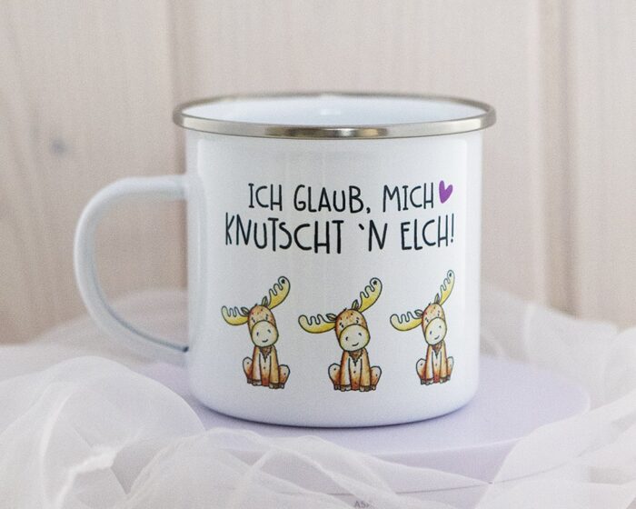 Emaille Tasse Elch