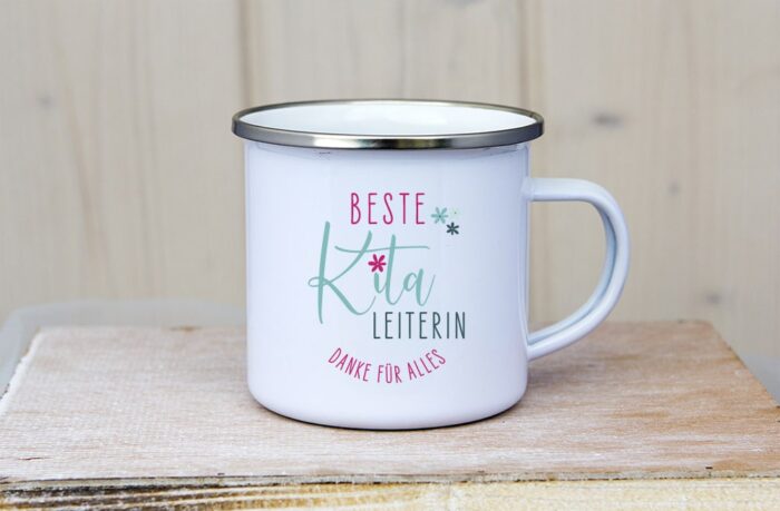 Emaille_Tasse_Kita_Leiterin