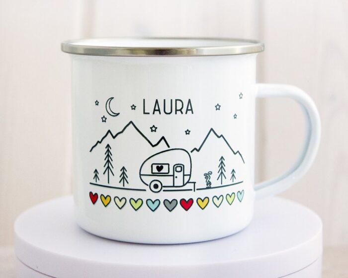 Emaille Tasse Camping Kind