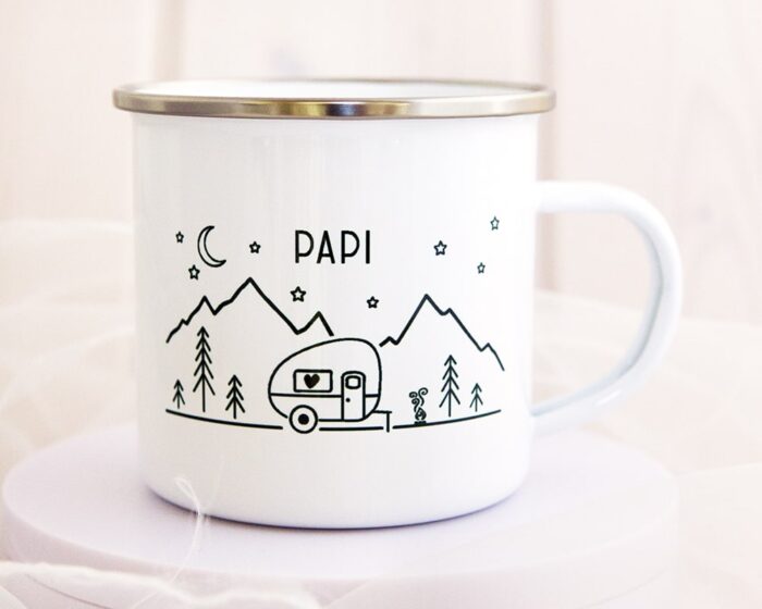 Emaille Tasse Camping Papi