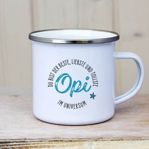 Emaille Tasse Du bist der beste liebste und tollste Opi