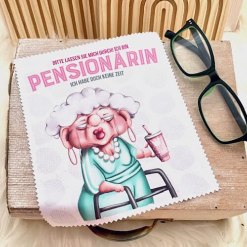 Bedrucktes Mikrofaser-Brillenputztuch als Geschenk für Pensionärinnen