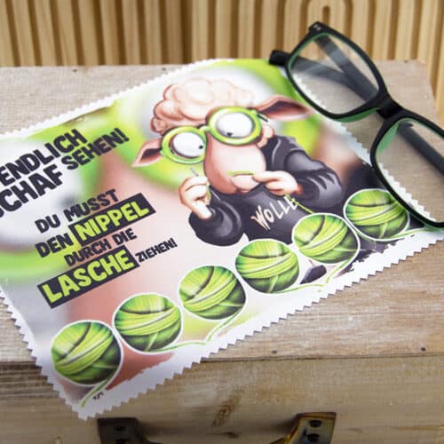Bedrucktes Mikrofaser-Brillenputztuch als lustiges Geschenk für SchafLiebhaber