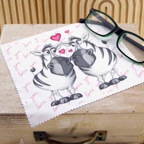 Bedrucktes Mikrofaser-Brillenputztuch als lustiges Geschenk für Zebra Liebhaber